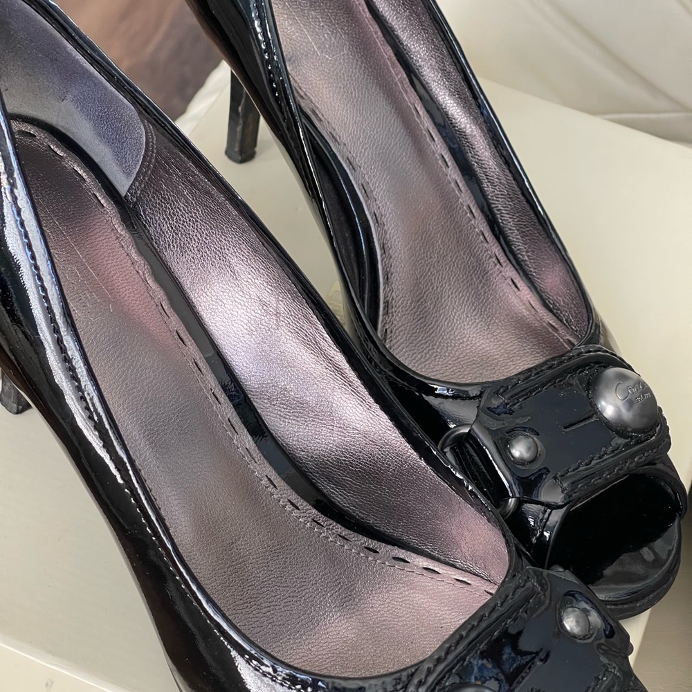 Coach-black patent leather heels ! They still have the new leather smell!